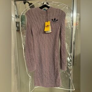 Gucci x Adidas Women's Lavender Long Sleeve sweater Dress